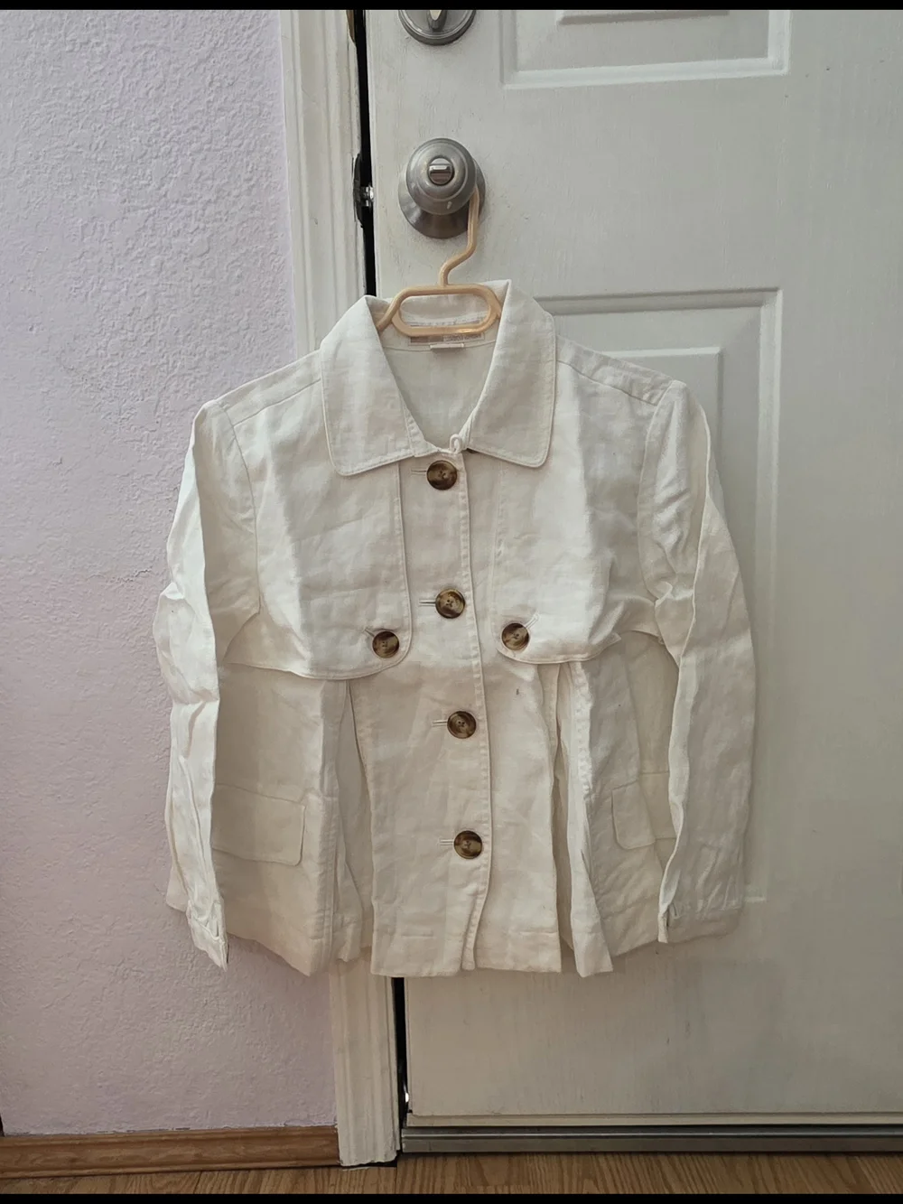 NWOT- MK Sm. Women's Cream Button-Front Linen Jacket/Blazer
